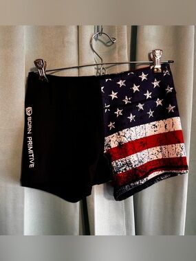 Born Primitive American Flag Shorts Navy Blue Patriotic Gym Workout Size XS